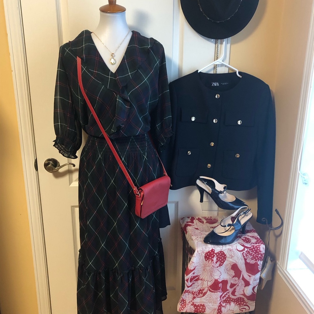 Ralph Lauren NWT plaid ruffle smoked dress